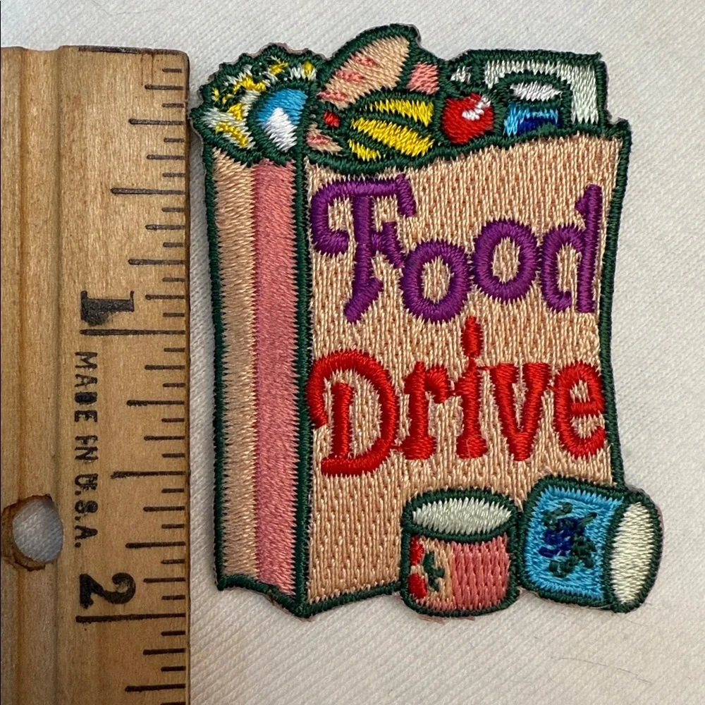 Girl Scouts Food Drive Embroidered Fun Award Patch. Iron On.   New Unused